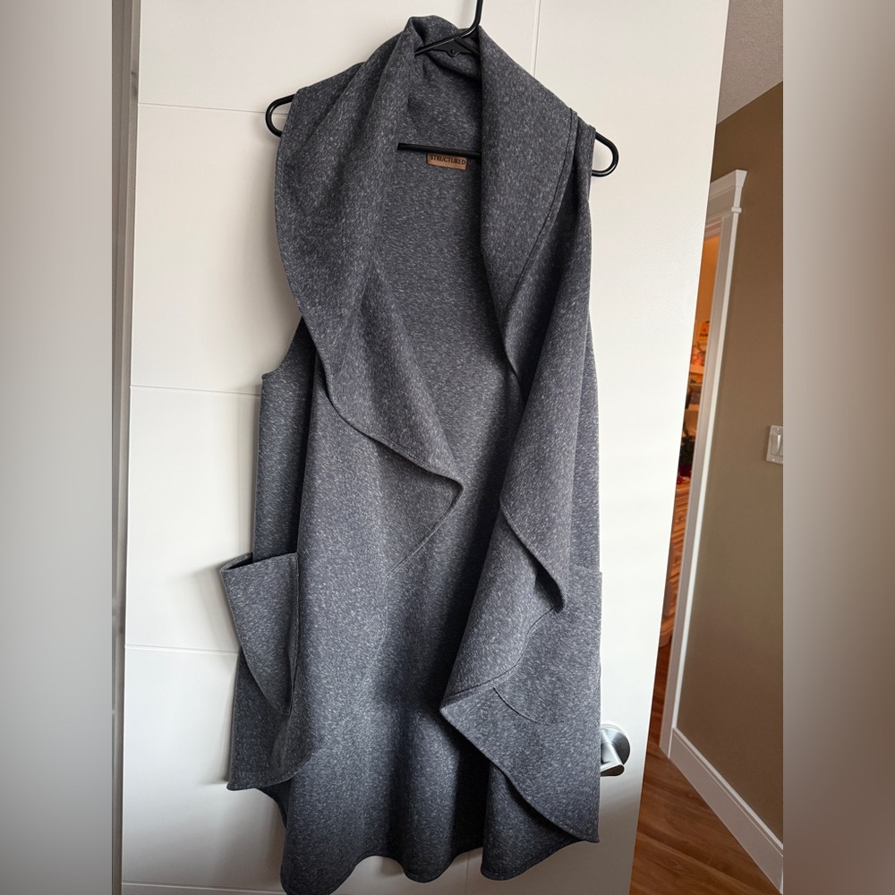 Structured DANE Charcoal multi wear Drape vest